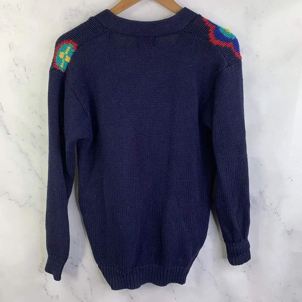 Vintage 90s Grandma Sweater Cardigan Women's sz S Small Knit Retro Cottagecore - Picture 3 of 16